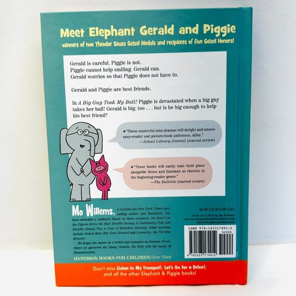 AN PIGGY & ELEPHANT BOOK A BIG GUY TOOK MY BALL By Mo Willems Hardcover New - Picture 2 of 6